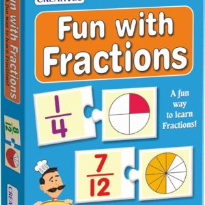 Creative's Fun with Fractions Math Educational Game Numbers Fun Game 28 Sets of Two Piece Match-ups, an Activity Book for Ages 6+