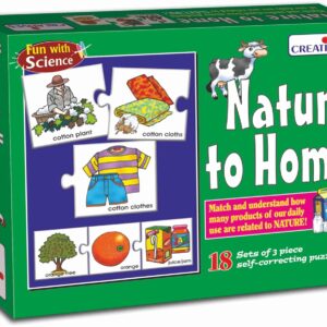 Creative’s Nature to Home Fun Science Puzzles Self Correcting Puzzles Logical Thinking Puzzles for Kids Children Learn Scientific Knowledge Matching Skills 54 Piece Puzzles ,Ages 4+