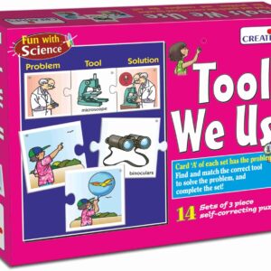 Creative's Tool We Use Fun with Science STEM Puzzles Use of Proper Tools & Match Solutions Educational for Kids 14 Three Piece Matching Puzzles, Ages 4+
