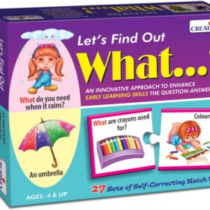Creative’s Let’s Find Out – What…? - Self-Correcting Match-Ups - Question-Answer Learning Puzzles Game Develop Language, Reading & Thinking Skills - Educational Toy for Ages 4+