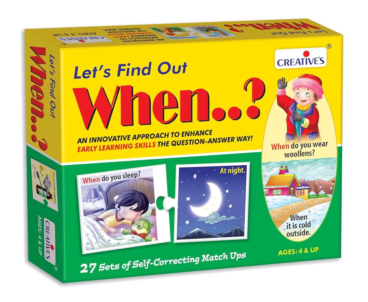 Creative's Let's Find Out- When? Question - Answer Puzzles Game Learning Games for Kids Picture Puzzle Preschool Learning Fun Educational Games, Ages 4+