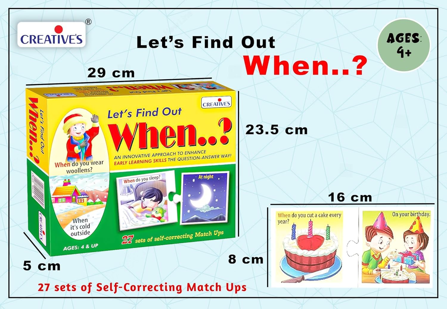 Creative's Let's Find Out- When? Question - Answer Puzzles Game Learning Games for Kids Picture Puzzle Preschool Learning Fun Educational Games, Ages 4+ - Image 3
