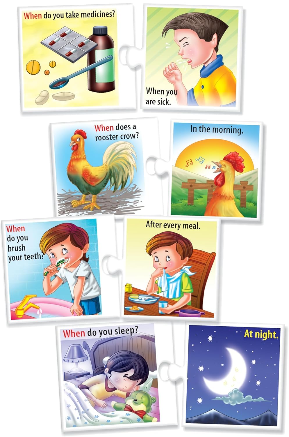 Creative's Let's Find Out- When? Question - Answer Puzzles Game Learning Games for Kids Picture Puzzle Preschool Learning Fun Educational Games, Ages 4+ - Image 4