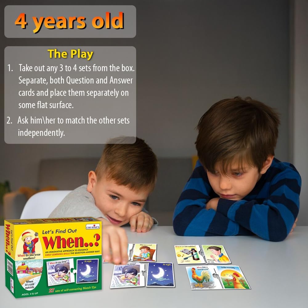Creative's Let's Find Out- When? Question - Answer Puzzles Game Learning Games for Kids Picture Puzzle Preschool Learning Fun Educational Games, Ages 4+ - Image 8
