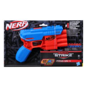 Nerf Alpha Strike Fang Qs-4 Toy Blaster, Fire 4 Darts in A Row, 10 Nerf Darts, Ages 8+