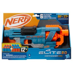 Nerf Elite 2.0 Commander Rd-6 Blaster, 12 Darts, 6-Dart Rotating Drum, Ages 8+