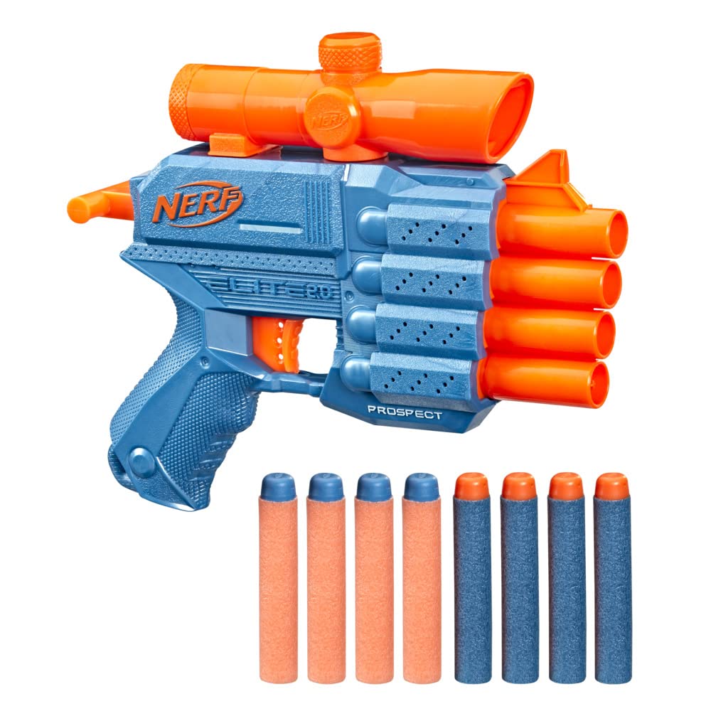 Nerf Elite 2.0 Prospect QS-4 Blaster, 8 Official Elite Darts, 4-Dart Blasting, Nonremovable Targeting Scope, Ages 8+ - Image 2