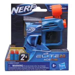 Nerf Elite 2.0 Ace SD-1 Blaster and 2 Official Nerf Elite Darts, Onboard 1-Dart Storage, Stealth-Sized, Easy to Use