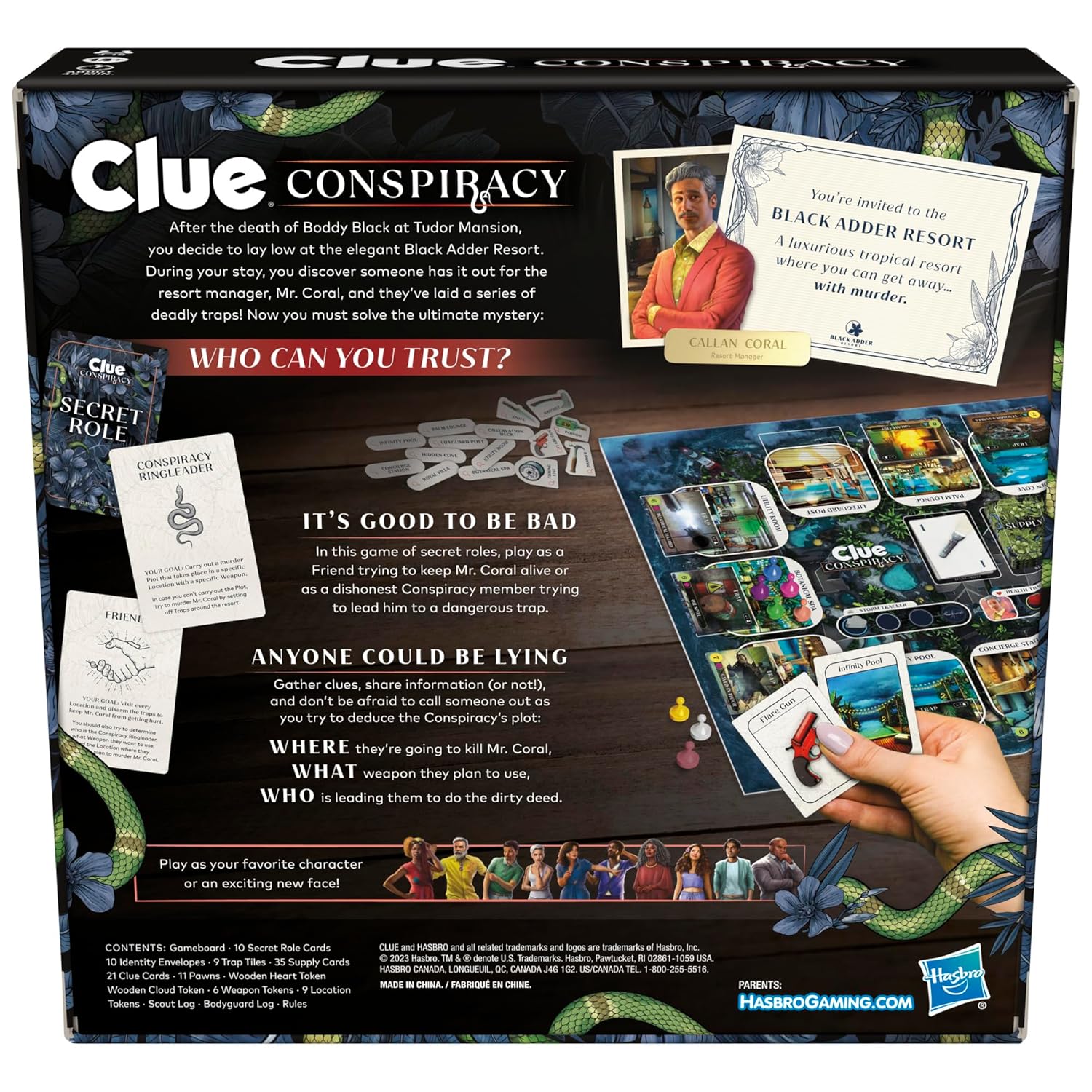 Clue Conspiracy Board Game for Adults and Teens Secret Role Strategy Games 4-10 Players 45 Mins. Mystery & Party Games Ages 14+ - Image 2