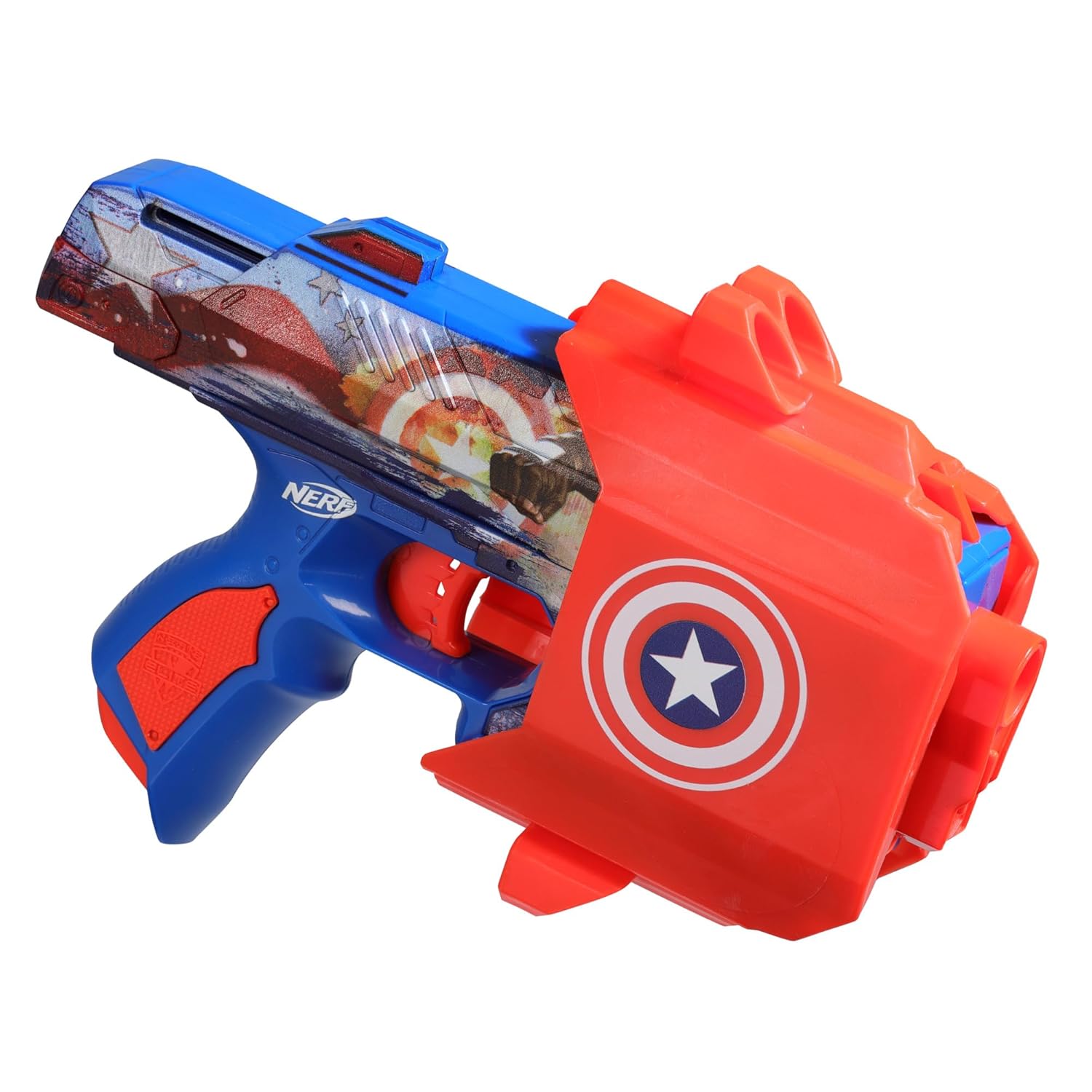 Nerf Marvel Captain America Dart Blaster, 10 Nerf Elite Darts, Holster, Toy Foam Blasters Ages 8+ - Image 4