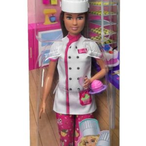Barbie Doll & Accessories, Career Pastry Chef Doll with Hat, and Cake Slice