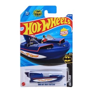 Hot Wheels 1966 Bat Boat/Bateau Batman 232/250 (Blue),Ages 3+