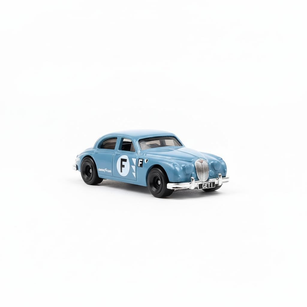 Hotwheels Jaguar MK1 Race Day Diecast Model Car, Blue, Limited Edition, Ages 3+ - Image 2