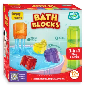 Imagimake Bath Blocks Baby Toys | Educational Toy for Toddlers, Infants |3-in-1 Play & Learn-Strain, Stack & Learn Numbers| Gift for Kids 1+Year Old