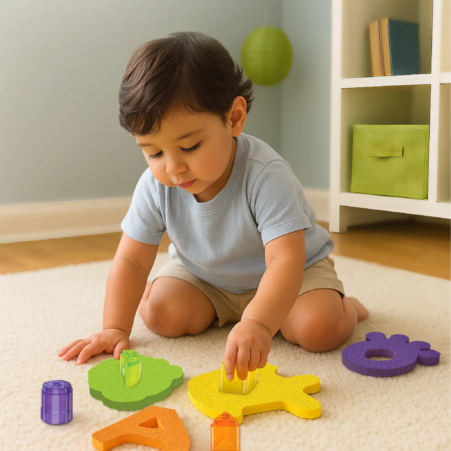 Imagimake Floating Bath Buddies Leaps & Bounds BathToy Educational Toy for Toddlers, Infants 3-in-1 Play & Learn - Water Play, Color Matching & Shape Puzzle | New Born Baby Gifts for 6+Months - Image 5