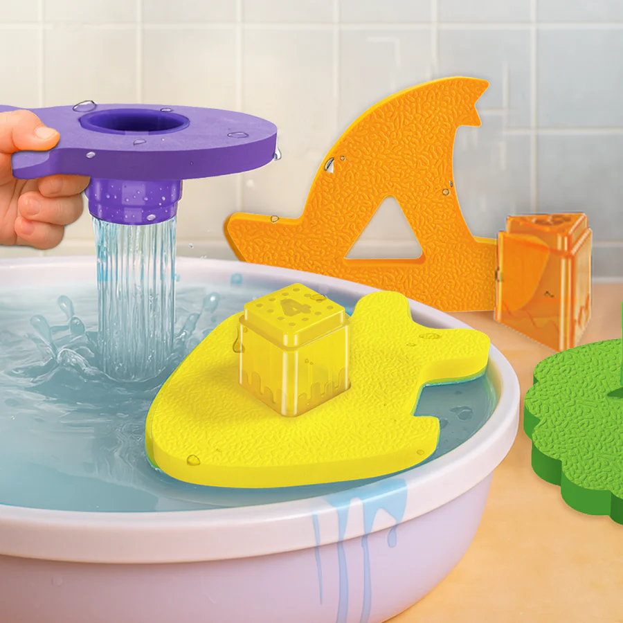 Imagimake Floating Bath Buddies Leaps & Bounds BathToy Educational Toy for Toddlers, Infants 3-in-1 Play & Learn - Water Play, Color Matching & Shape Puzzle | New Born Baby Gifts for 6+Months - Image 7