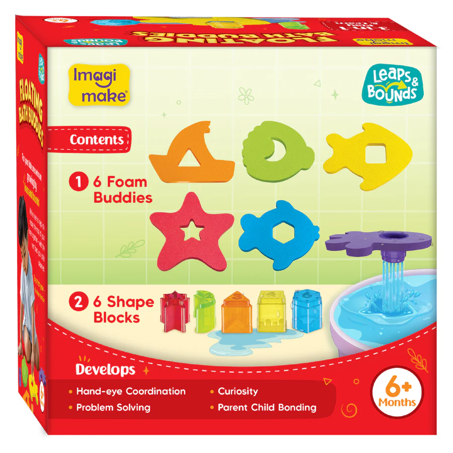 Imagimake Floating Bath Buddies Leaps & Bounds BathToy Educational Toy for Toddlers, Infants 3-in-1 Play & Learn - Water Play, Color Matching & Shape Puzzle | New Born Baby Gifts for 6+Months - Image 8
