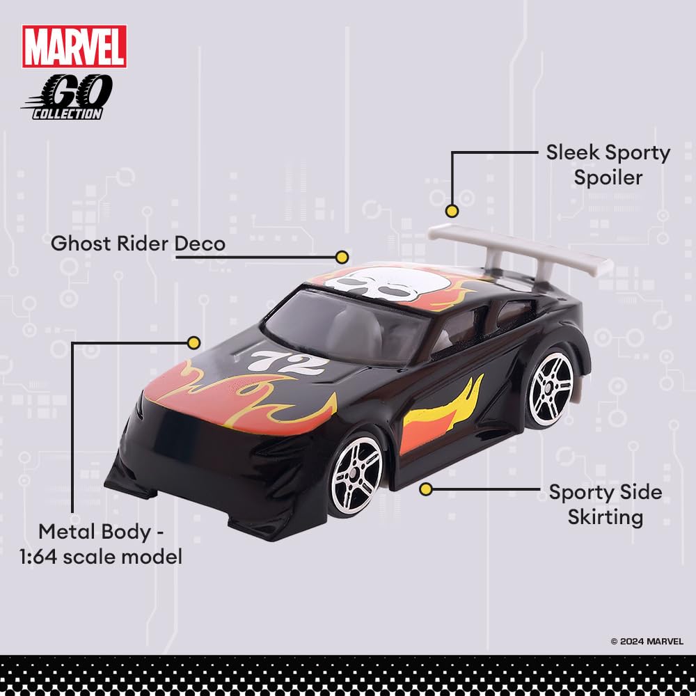 Marvel Ghost Rider 9 Diecast Battle SUV Toy Car | 1:64 Diecast Toy Car Go Collection, Ages 3+ - Image 4