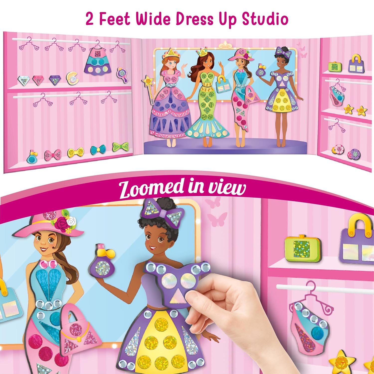 Imagimake DIY Magnetic Dress-Up Princess Pretend Play Toys for Girls 30 Magnetic Dresses & Accessories Interchange & Create Unlimited Outfits Ages 3+ - Image 4
