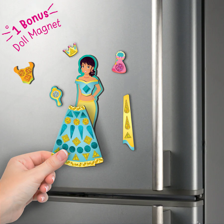 Imagimake DIY Magnetic Dress-Up Indian Princess Pretend Play Toys for Girls 30 Magnetic Dresses & Accessories Interchange & Create Unlimited Outfits Ages 3+ - Image 3