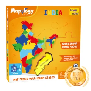 Imagimake Mapology India with State Capitals - Educational Toy and Learning Aid for Boys and Girls - India Map Puzzle
