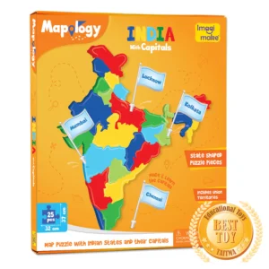 Mapology India with State Capitals - Educational Toy and Learning Aid - India Map Puzzle - Jigsaw Puzzle Ages5+