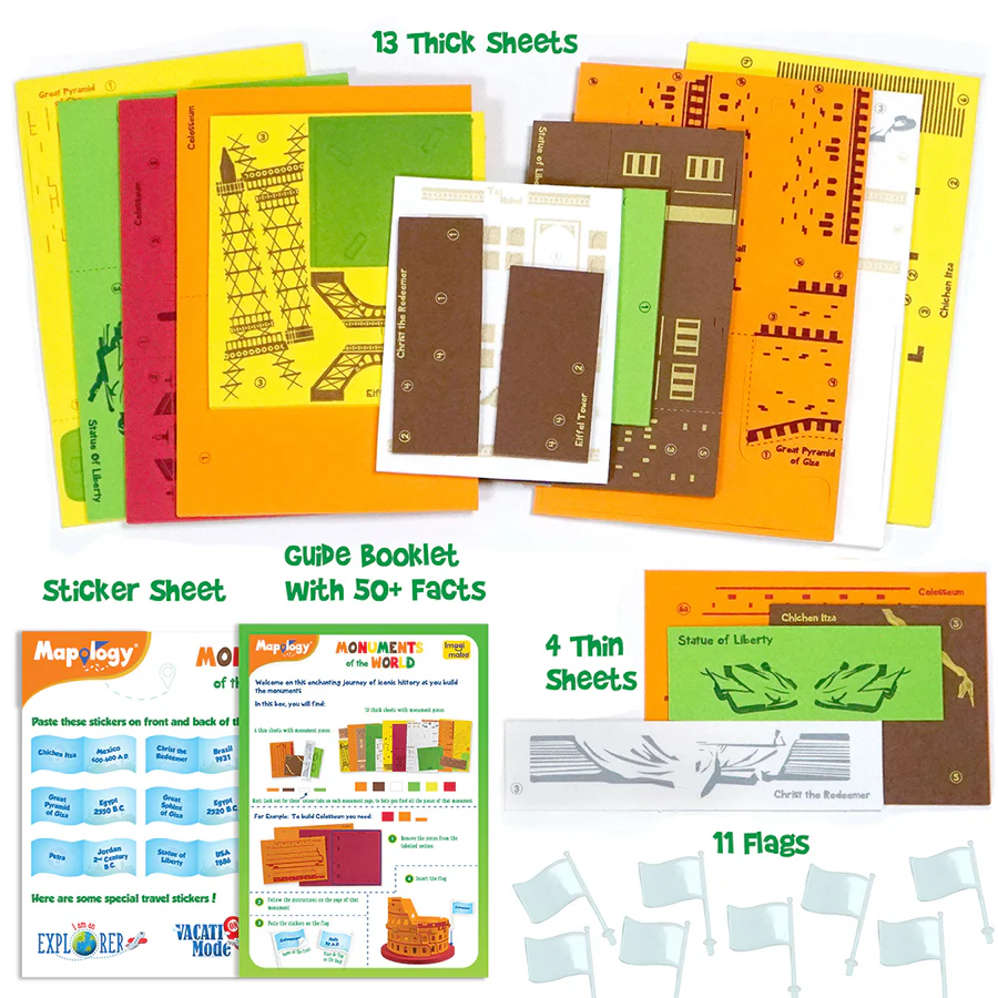 Mapology - Monuments of The World Educational Toy and Learning Aid - Puzzles Age 5 Years+ - Image 2