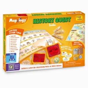 Mapology History Quest,India,Historical Board Game,Explore 8 ERAS of Indian History with Discovery Lenses,Artefact Tokens,Ancient Dice,Educational Toy Ages 8+