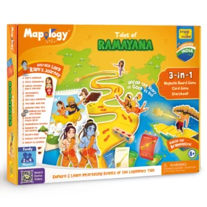 Mapology Tales of Ramayana 3-in-1 Fun Family Board Game Magnetic Path Puzzle Ramayana Storybook Trump Cards Ages 8+