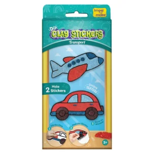 Imagimake Clay Stickers: Transport Create Unique DIY Sticker Using Air Dry Clay No Mess, Travel-Friendly Ages 3+