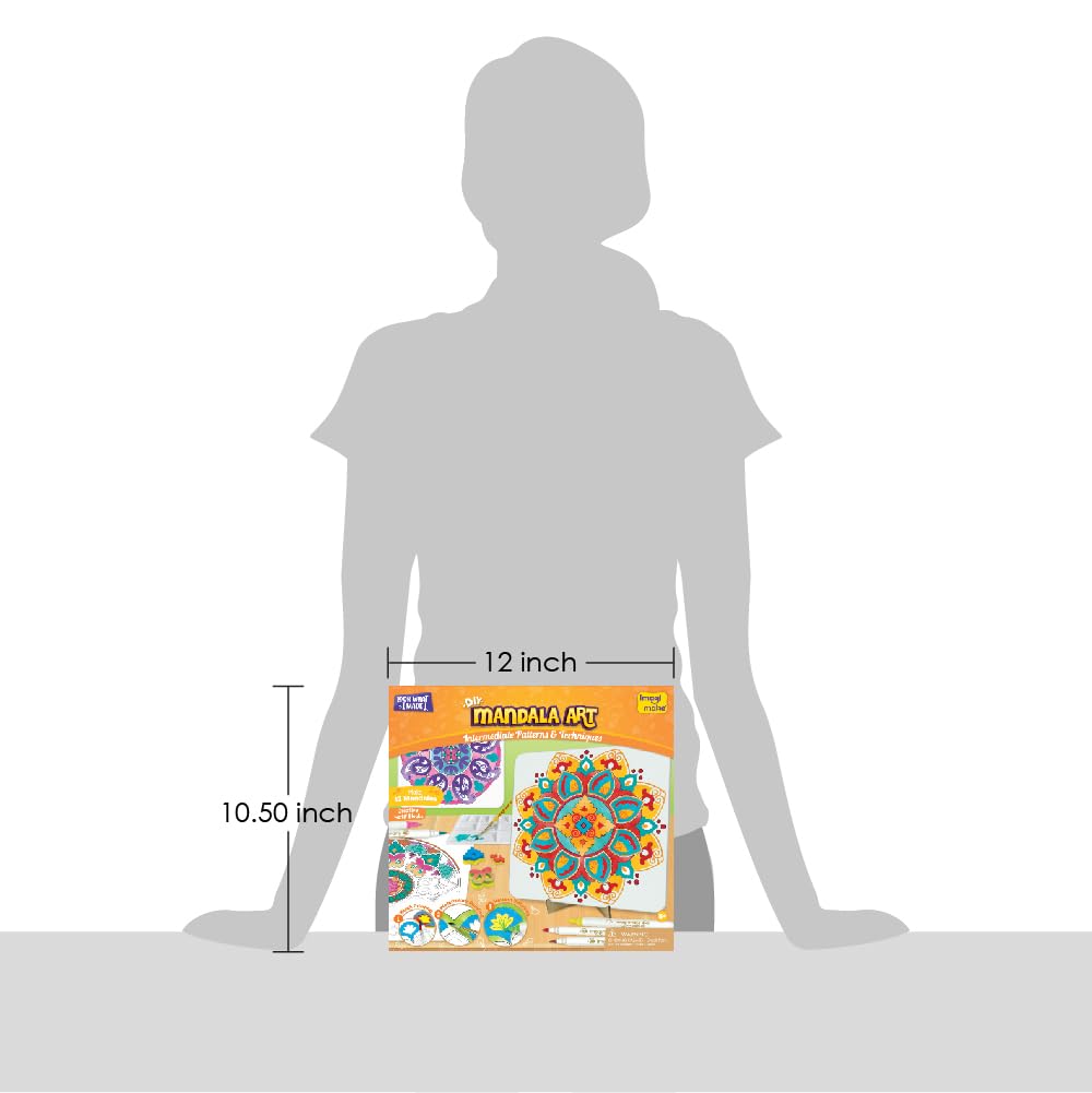 Imagimake DIY Mandala Art Kit for Coloring & Painting Art Kit Set with Water Brush Pen & Stamps Crafts Kids Age 10+ - Image 8