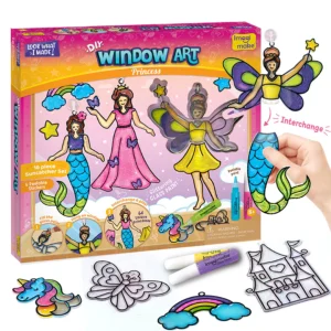 Imagimake Window Art - Princess - Princess, Mermaid, Unicorn Designs Ages 5+