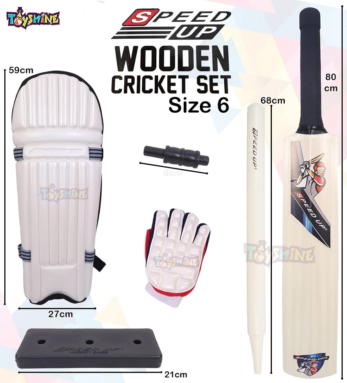 Speed Up X-Treme Cricket Combo Kit Size-6 for Kids with Bat, Stumps, Pads, Gloves and Ball, Outdoor Sports Toy, Picnic Fun, Ages 6+ - Image 5