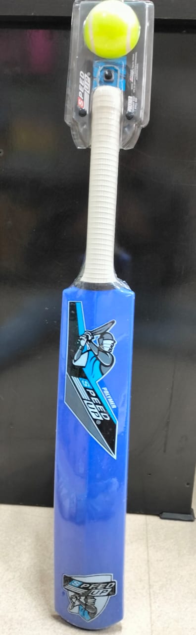SPEED UP Thick Blade Plastic Cricket Bat for Boys & Girls (Blue, Size 2)