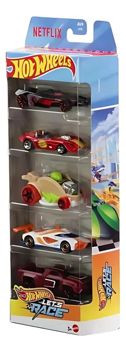 Hot Wheels Let's Race Pack of 5 (Bad to The Blade, Glory Chaser, Car De Asada, Mach Speeder, Solid Muscle) Multi - Color, Ages 3+ - Image 2