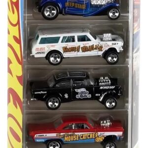 Hot Wheels HW Gassers Pack of 5 (55 Chevy Bel Air Gasser, 65 Mercury Comet Cyclone, 64 Chevy Nova Gasser, Straight Pipes, Fast-Bed Hauler) Multi - Color, Ages 3+