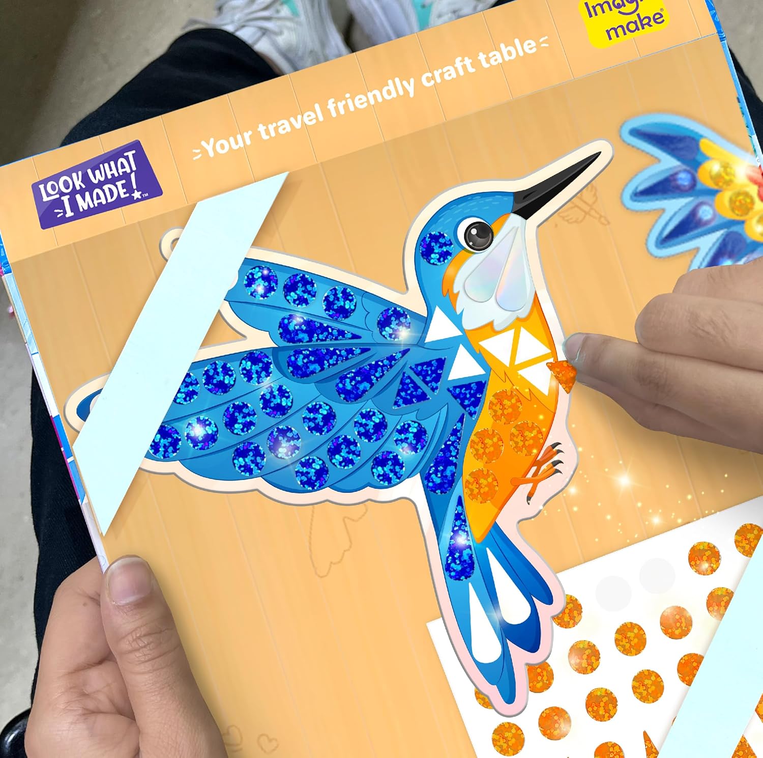Imagimake Mirror Mosaic : Birds Mess Free DIY Mosaic Craft kit Travel Toys for Kids, Ages 3+ - Image 4