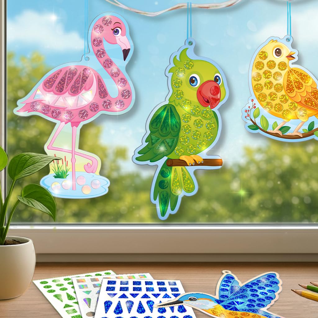 Imagimake Mirror Mosaic : Birds Mess Free DIY Mosaic Craft kit Travel Toys for Kids, Ages 3+ - Image 7