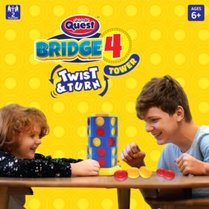 Skoodle Quest Bridge 4 Twist & Turn Tower Board Game Strike 4 Stacking Game for Drop Connect & Match Puzzle 2 Player Toys, Ages 6+