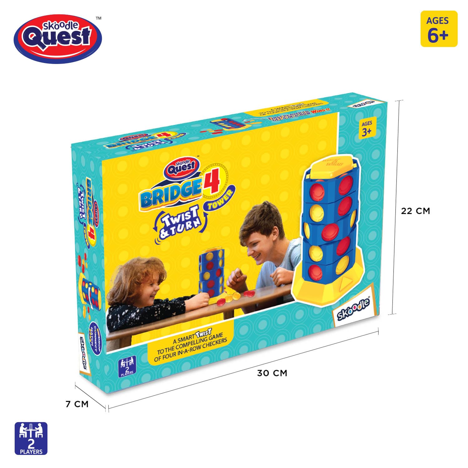 Skoodle Quest Bridge 4 Twist & Turn Tower Board Game Strike 4 Stacking Game for Drop Connect & Match Puzzle 2 Player Toys, Ages 6+ - Image 2