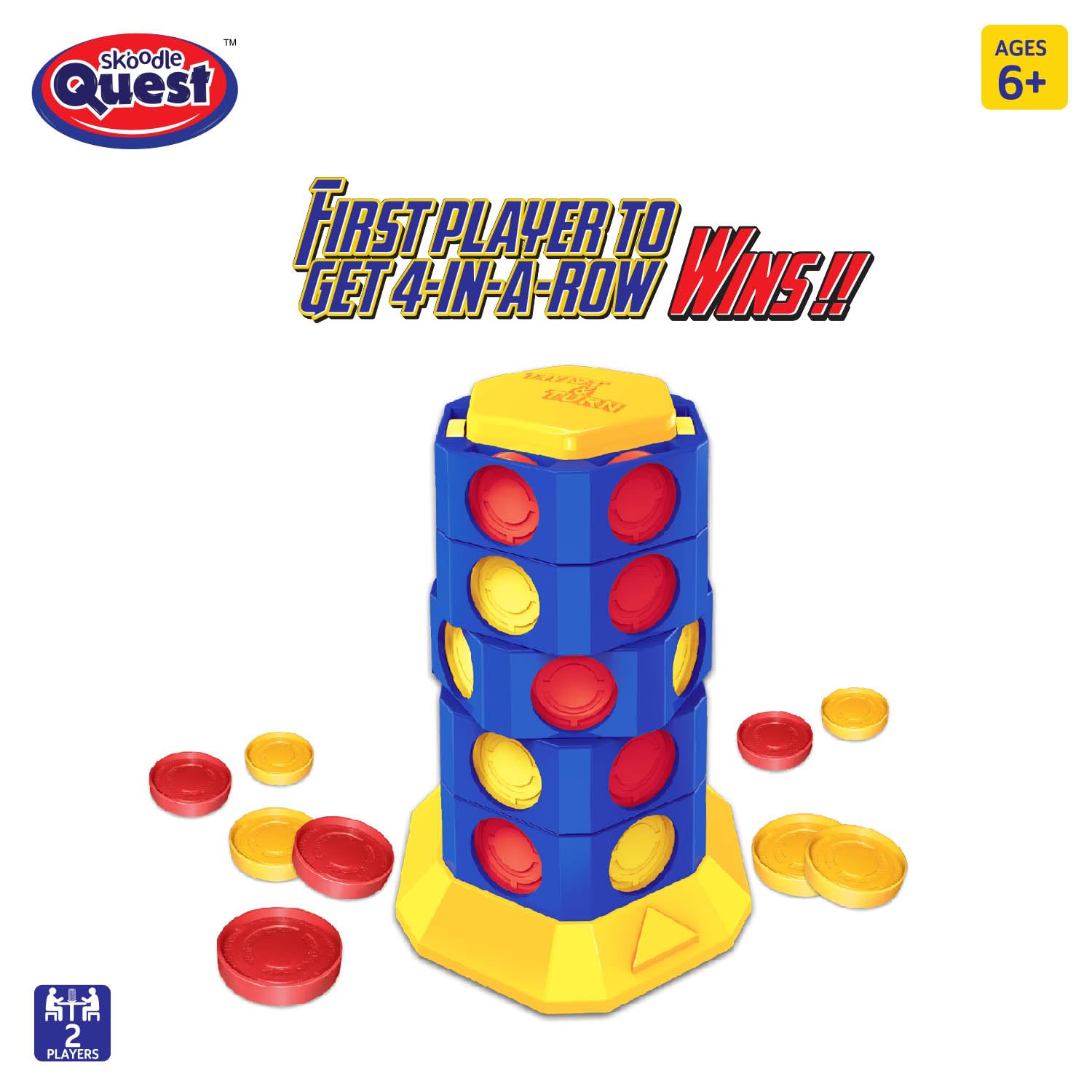 Skoodle Quest Bridge 4 Twist & Turn Tower Board Game Strike 4 Stacking Game for Drop Connect & Match Puzzle 2 Player Toys, Ages 6+ - Image 6