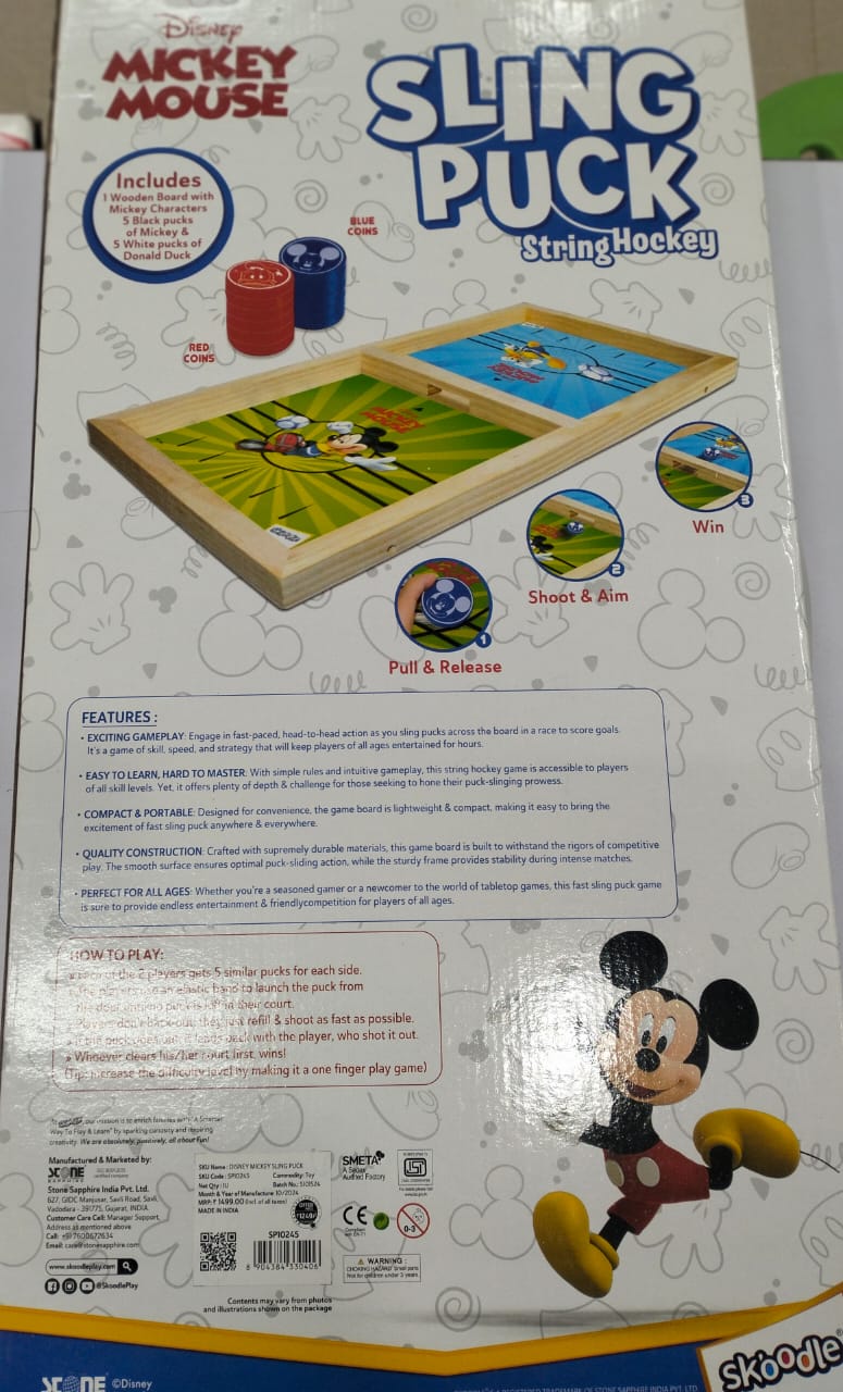 Skoodle Disney Mickey Mouse Sling Puck Table Game, Ages 3+ - Image 2