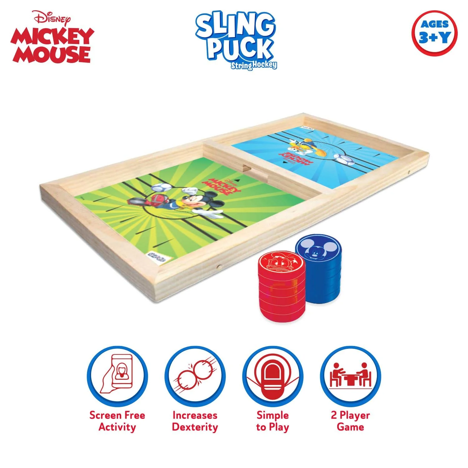 Skoodle Disney Mickey Mouse Sling Puck Table Game, Ages 3+ - Image 7