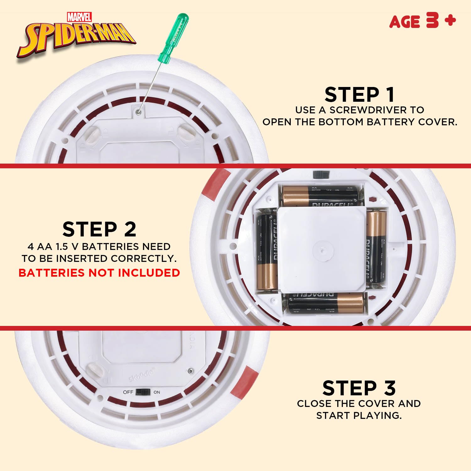 Skoodle Spiderman Air Soccer Ball Non Rechargeable Battery Powered Hover Football, Indoor Electric Smart Air Football. Fun Game for Kids, Ages 3+ - Image 7