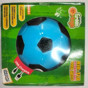Skoodle Green Range Air-Flo Hover Soccer Rechargeable Football (Blue Colore), Indoor Floating Air Ball with LED Lights Electric Hover Hoverball Toy, Indoor Game, Ages 3+