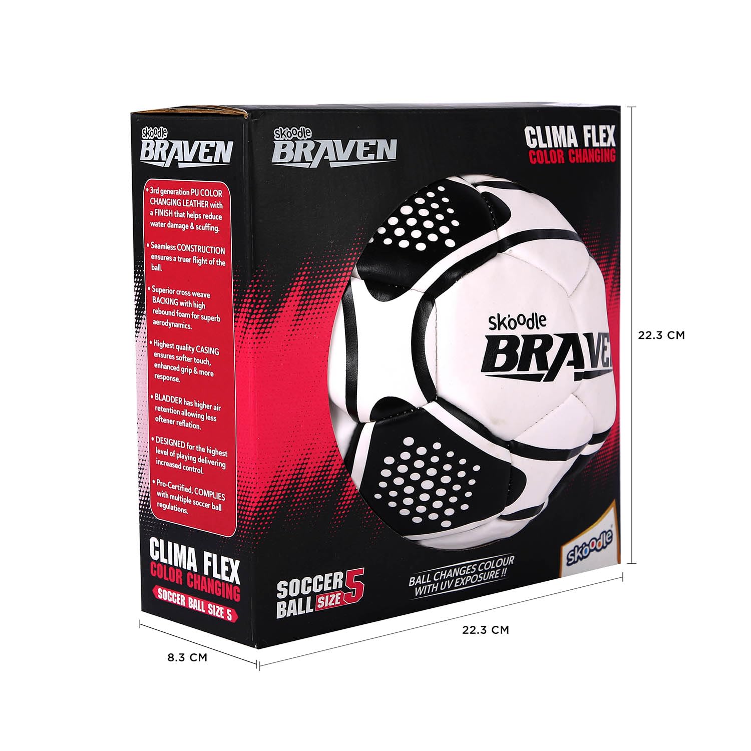 Skoodle Braven Color Changing Football Size 5 (Climaflex) - Innovative Design for Dynamic Play - Image 3