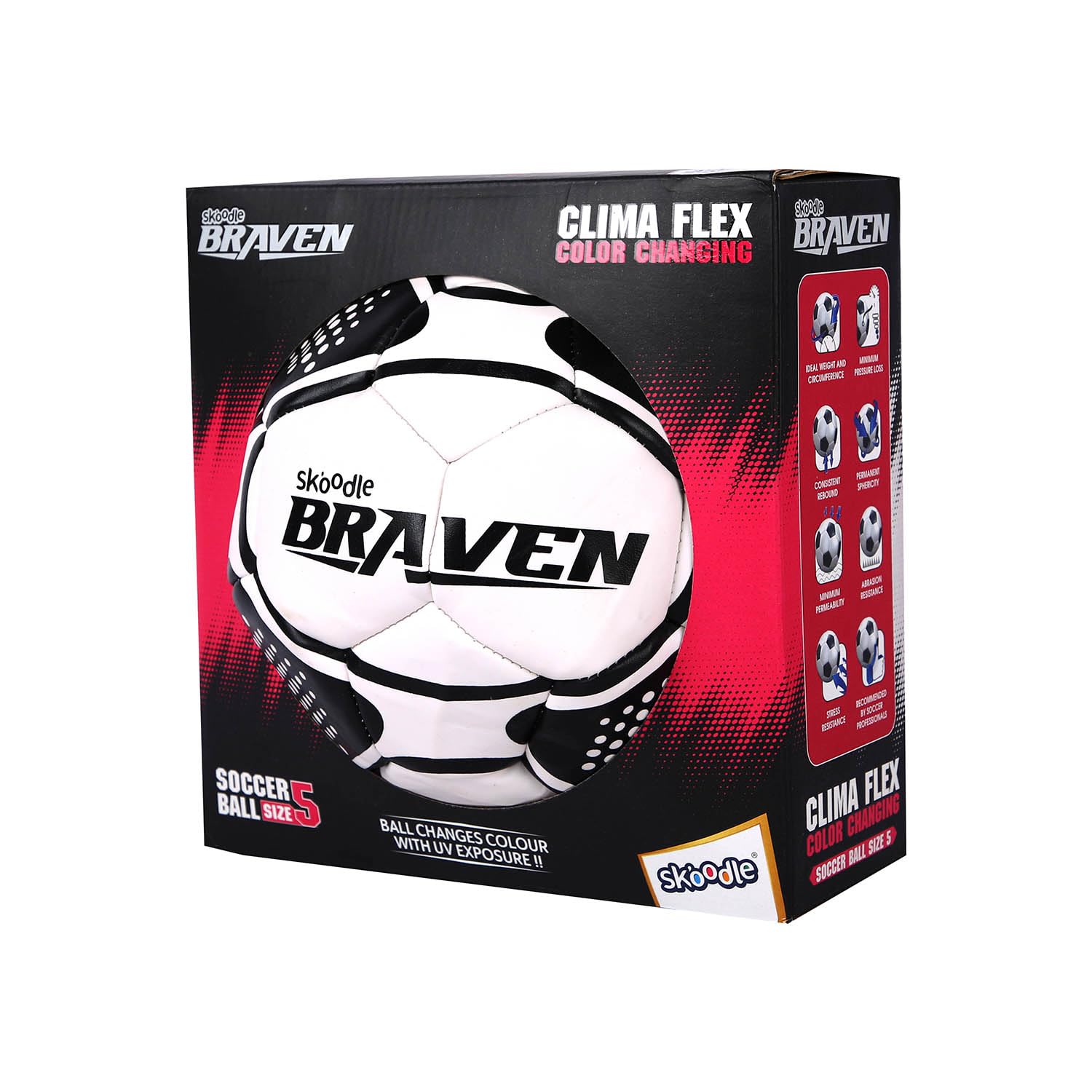 Skoodle Braven Color Changing Football Size 5 (Climaflex) - Innovative Design for Dynamic Play - Image 4