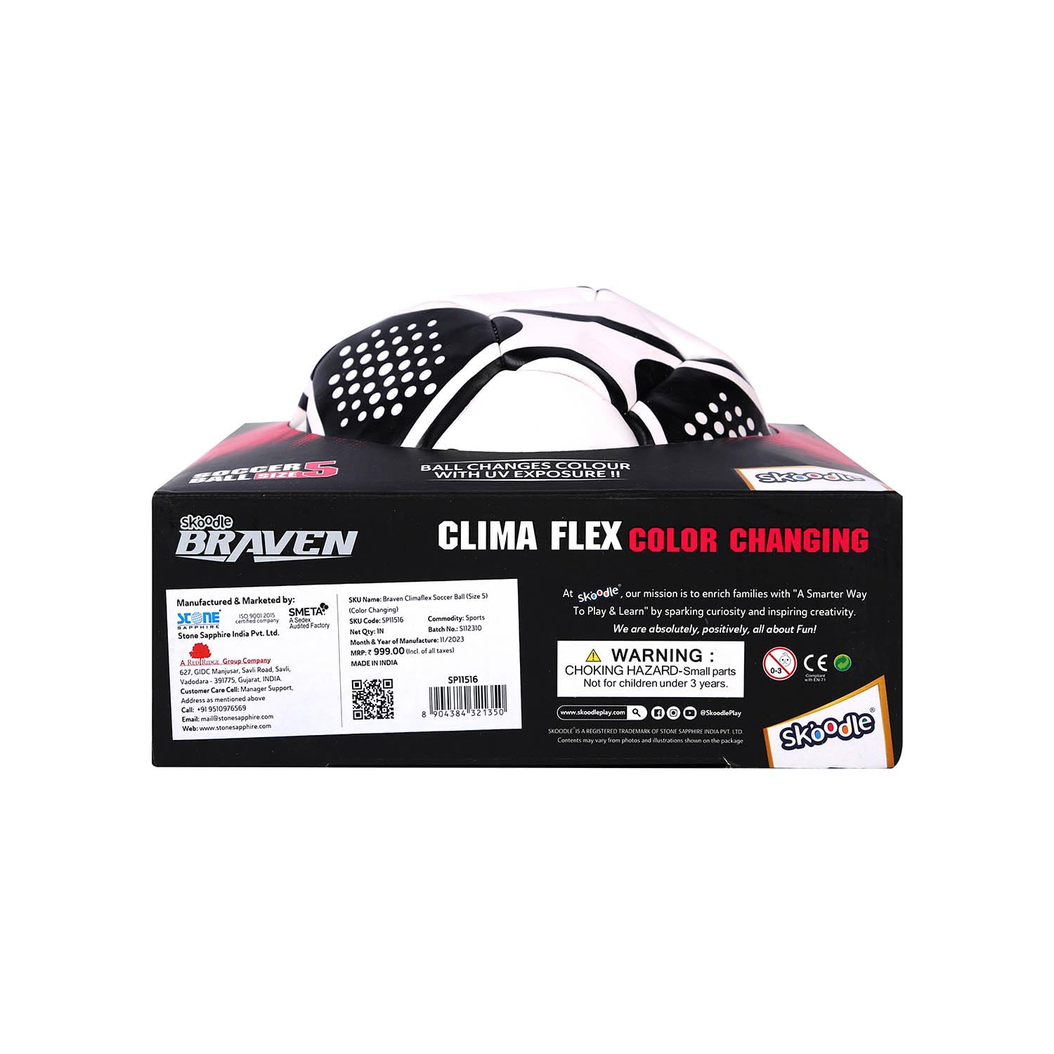 Skoodle Braven Color Changing Football Size 5 (Climaflex) - Innovative Design for Dynamic Play - Image 5