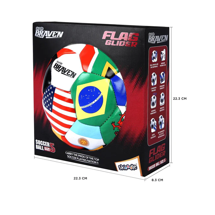 Skoodle Braven Flag Glider Football - Size 5 (Gloss Shine Leatherite) - Image 3