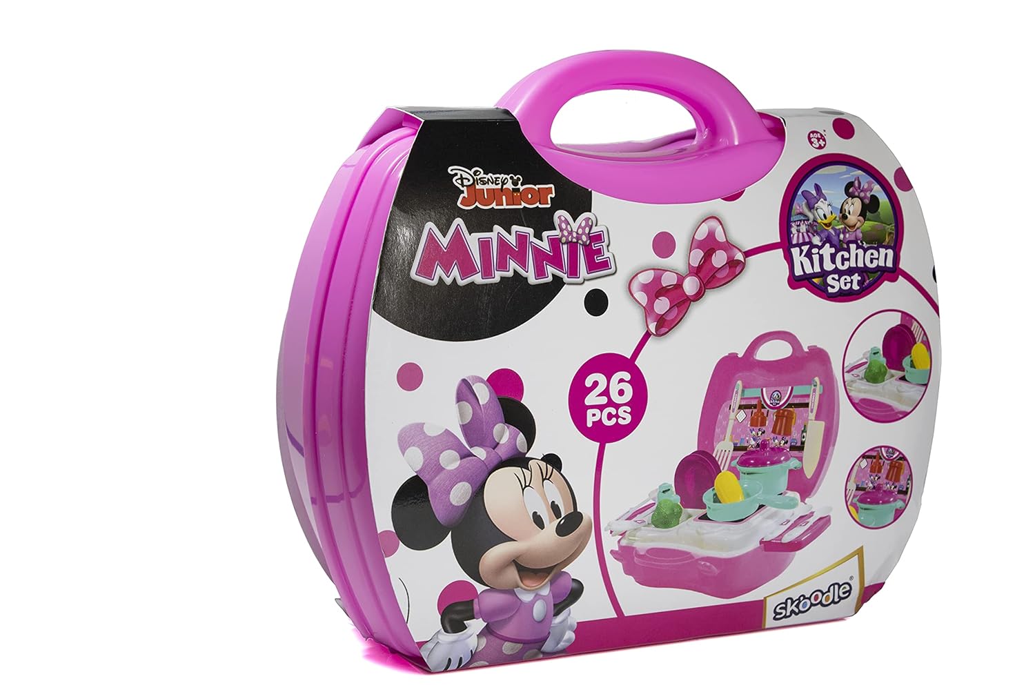 Skoodle Disney Junior Minnie Kid Chef Bring Along Kitchen Cooking Suitcase Set with Briefcase and Accessories for Kids (26 Pieces), Ages 3+ - Image 2